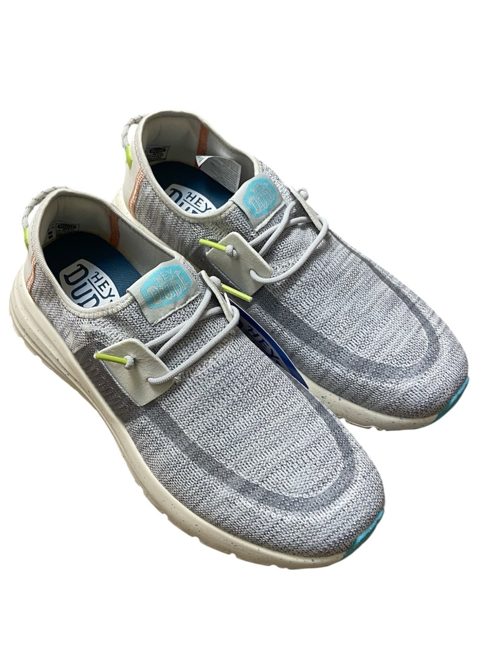 HEYDUDE Sirocco Grey Knit Slip On Sneakers Women 11 Speckled Sole - Picture 5 of 7